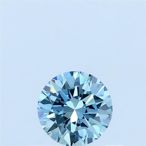 Actual 0.31 carat Fancy Intense Blue Round lab-grown diamond