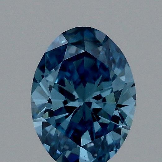 Actual 0.32 carat Fancy Vivid Blue Oval lab-grown diamond
