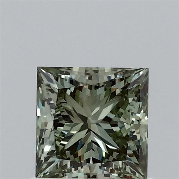0.97 ct Princess lab grown diamond FANCY VIVID GREEN VVS2