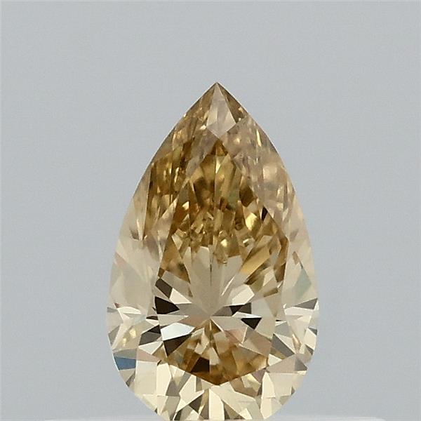 Actual 0.31 carat Fancy Yellow Pear lab-grown diamond