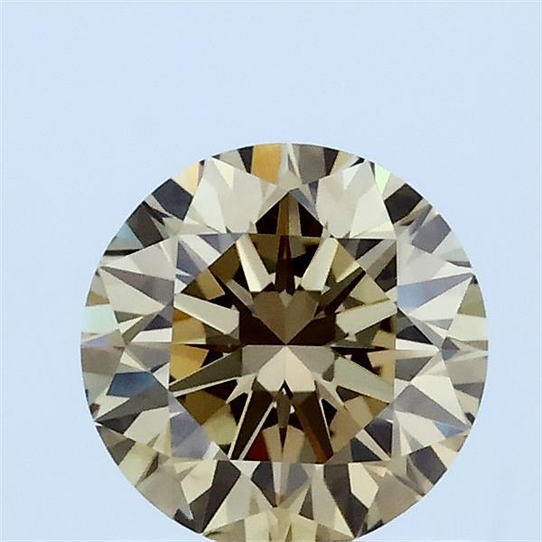 Actual 1 carat Fancy Brownish Yellow Round lab-grown diamond