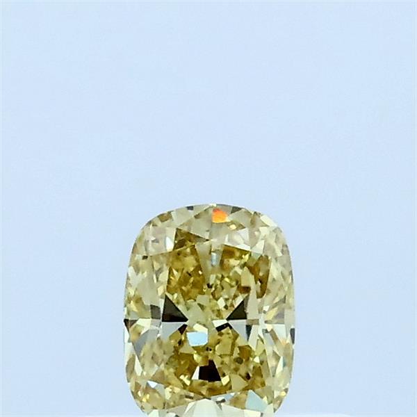 Actual 0.31 carat Fancy Intense Yellow Cushion lab-grown diamond