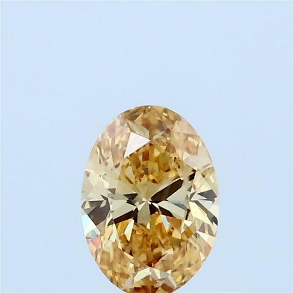 Actual 0.35 carat Fancy Intense Yellow Oval lab-grown diamond