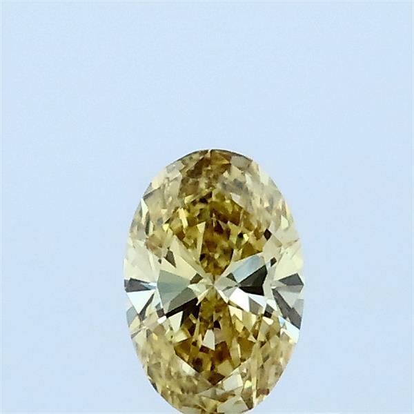 Actual 0.3 carat Fancy Intense Yellow Oval lab-grown diamond