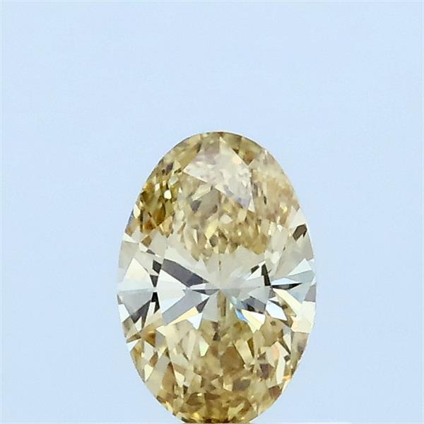 Actual 0.36 carat Fancy Intense Yellow Oval lab-grown diamond