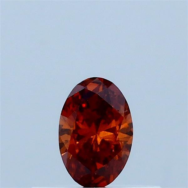 Actual 0.22 carat Fancy Deep Orange Oval lab-grown diamond