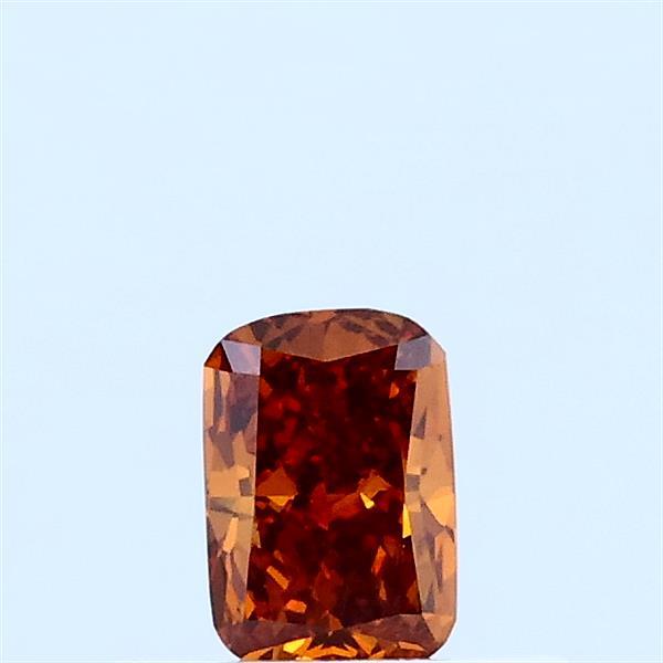 Actual 0.28 carat Fancy Vivid Orange Cushion lab-grown diamond