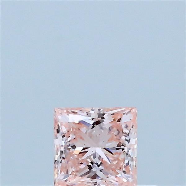 Actual 0.31 carat Fancy Intense Pink Princess lab-grown diamond
