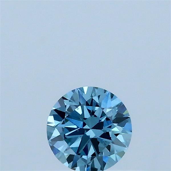Actual 0.28 carat Vivid Blue Round lab-grown diamond