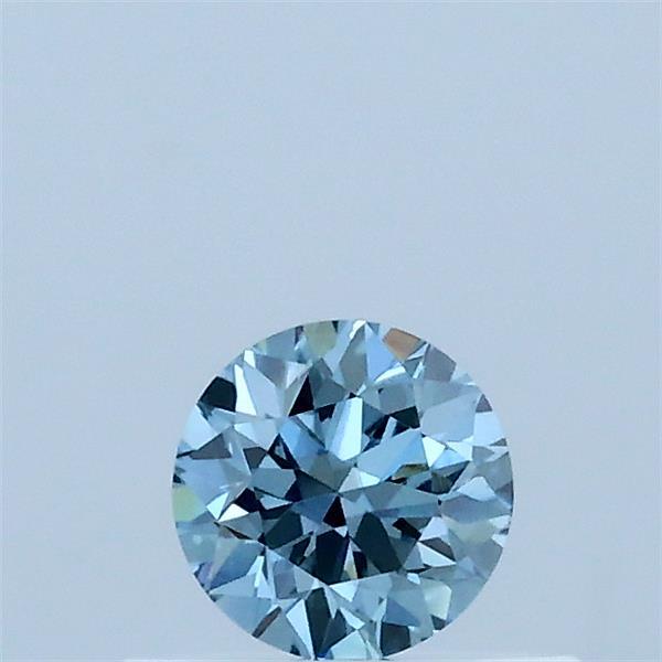 Actual 0.33 carat Fancy Vivid Blue Round lab-grown diamond