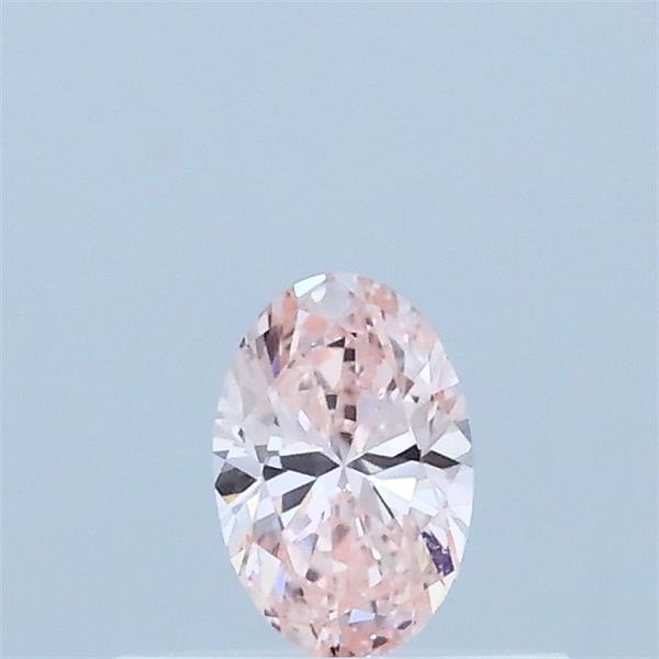 Actual 0.24 carat Fancy Intense Pink Oval lab-grown diamond
