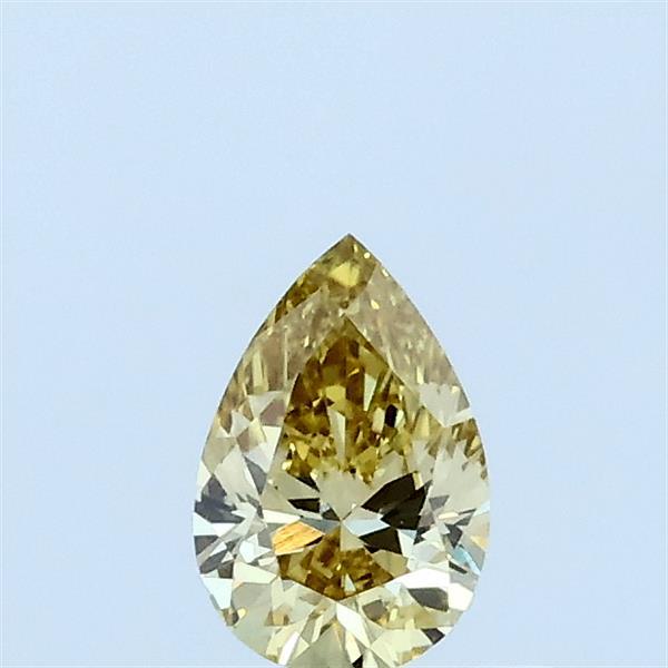 Actual 0.3 carat Fancy Yellow Pear lab-grown diamond