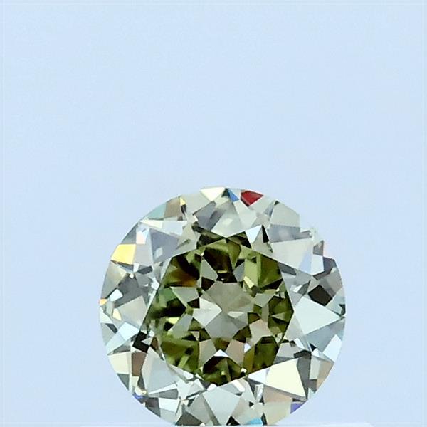 Actual 0.36 carat Fancy Vivid Green Round lab-grown diamond