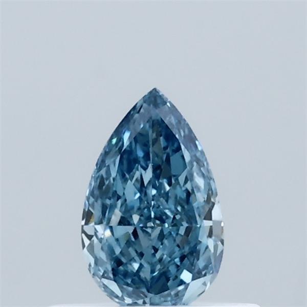 Actual 0.38 carat Fancy Vivid Blue Pear lab-grown diamond