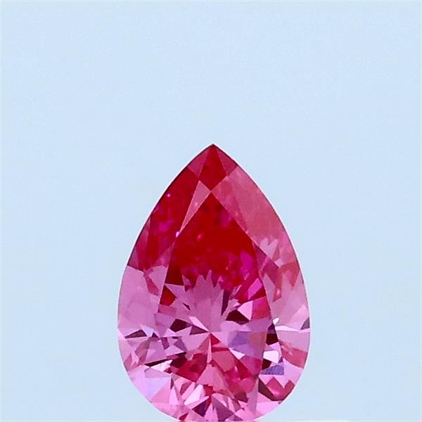 Actual 0.31 carat Fancy Vivid Pink Pear lab-grown diamond