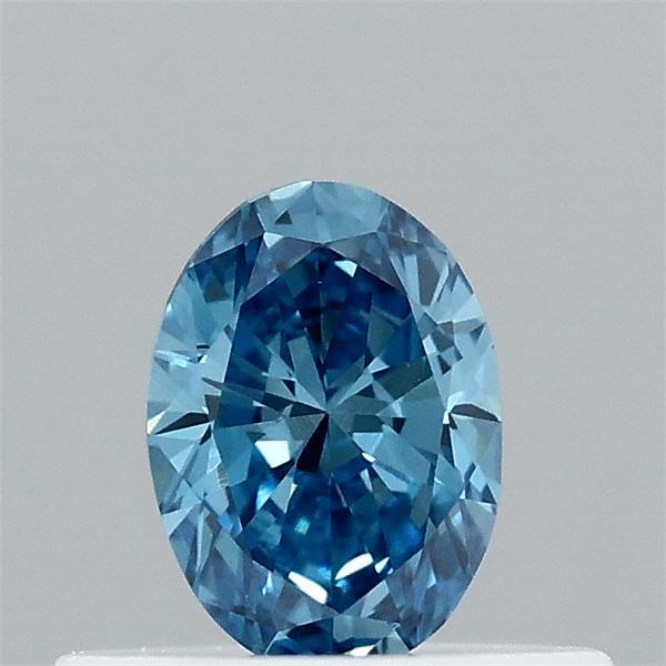 Actual 0.3 carat Fancy Vivid Blue Oval lab-grown diamond