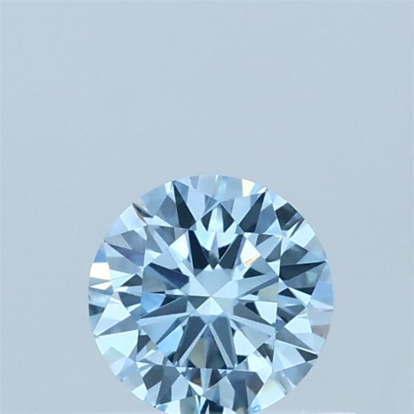 Actual 0.46 carat Vivid Blue Round lab-grown diamond