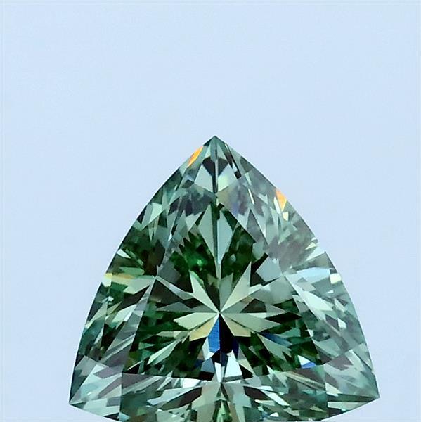0.96 ct Trilliant lab grown diamond FANCY VIVID GREEN VVS2