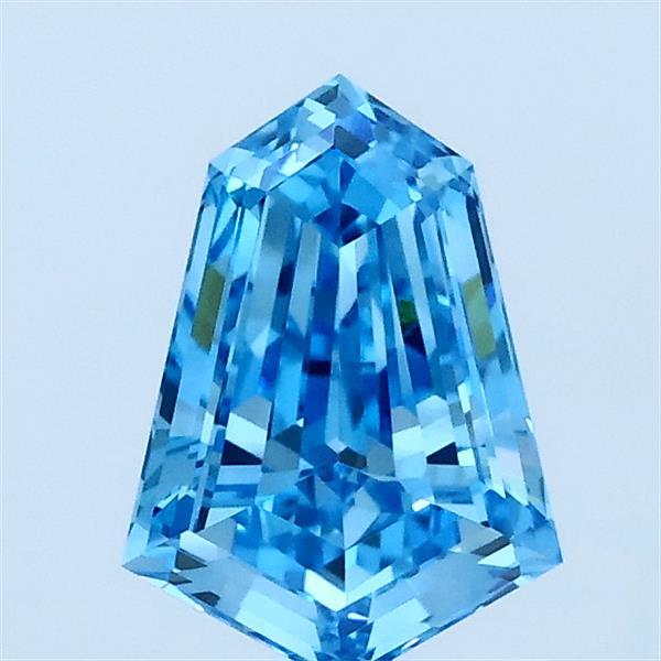 0.96 ct Hexagonal lab grown diamond FANCY VIVID BLUE VVS2