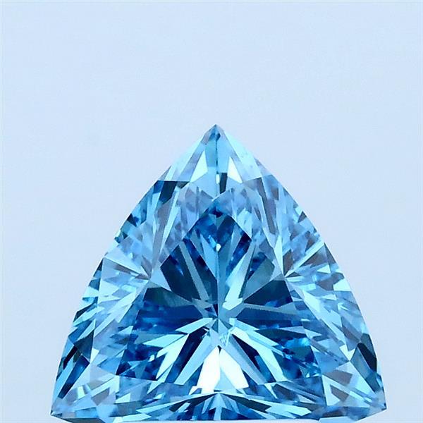 1.58 ct Trilliant lab grown diamond FANCY VIVID BLUE VS1