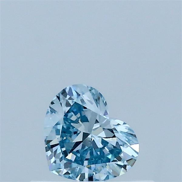 Actual 0.31 carat Fancy Vivid Blue Heart lab-grown diamond