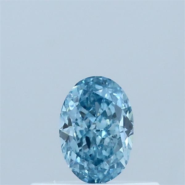 Actual 0.33 carat Fancy Vivid Blue Oval lab-grown diamond