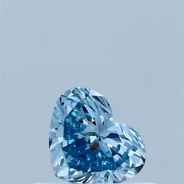 Actual 0.33 carat Fancy Vivid Blue Heart lab-grown diamond