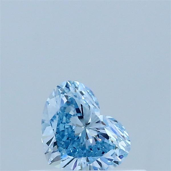 Actual 0.31 carat Fancy Vivid Blue Heart lab-grown diamond