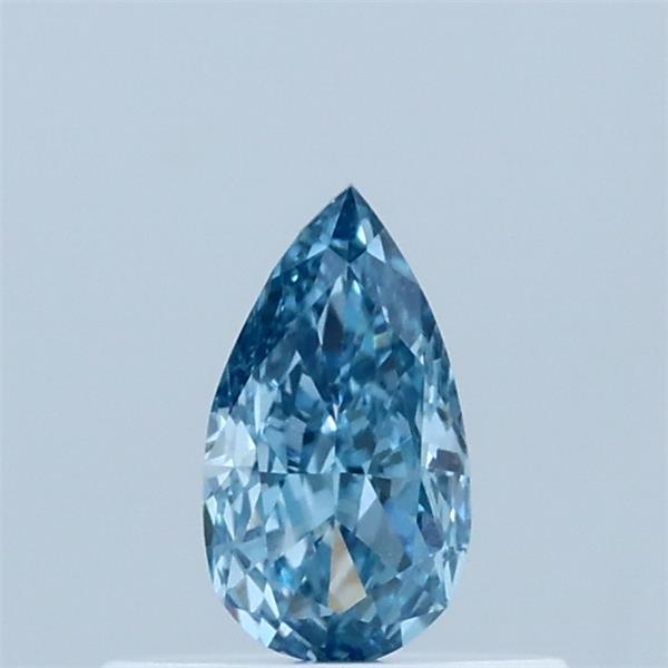 Actual 0.35 carat Fancy Vivid Blue Pear lab-grown diamond