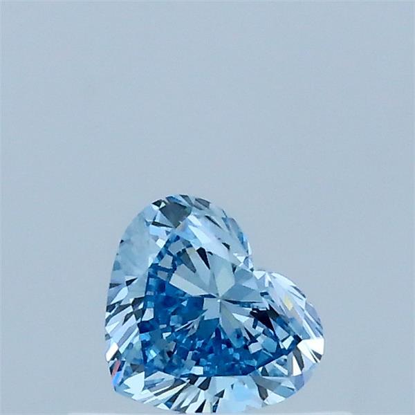 Actual 0.32 carat Fancy Vivid Blue Heart lab-grown diamond
