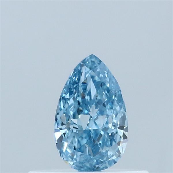 Actual 0.36 carat Fancy Vivid Blue Pear lab-grown diamond