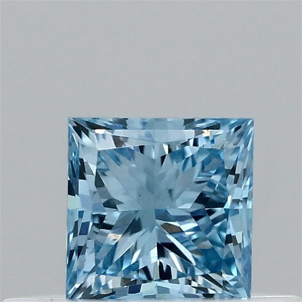 Actual 0.32 carat Fancy Vivid Blue Princess lab-grown diamond
