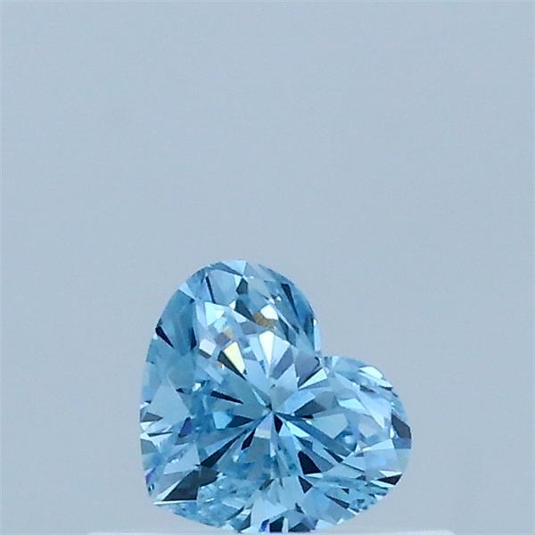 Actual 0.31 carat Fancy Vivid Blue Heart lab-grown diamond