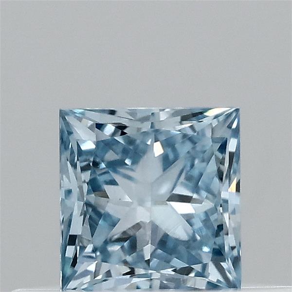 Actual 0.31 carat Fancy Vivid Blue Princess lab-grown diamond
