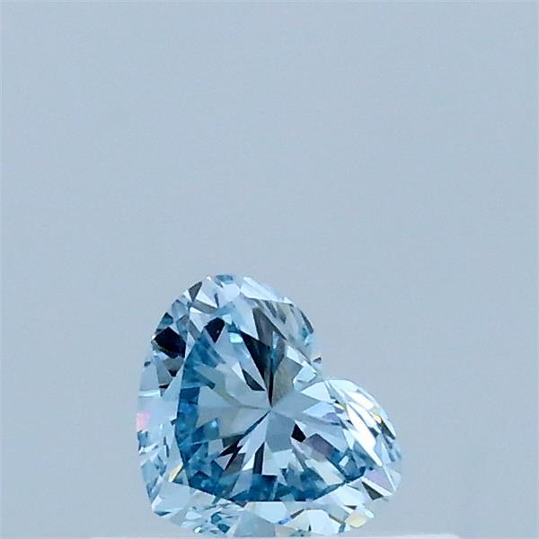 Actual 0.27 carat Fancy Intense Blue Heart lab-grown diamond