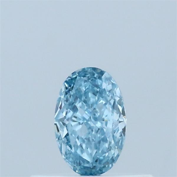 Actual 0.32 carat Fancy Vivid Blue Oval lab-grown diamond