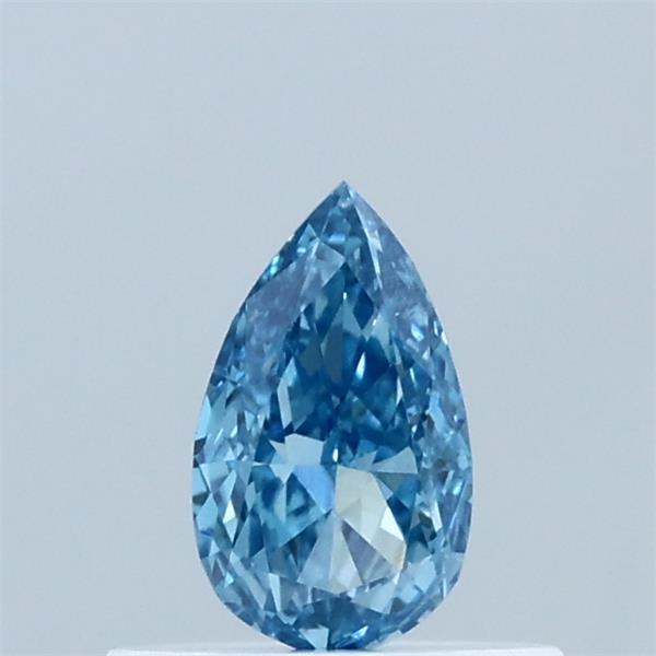 Actual 0.35 carat Fancy Vivid Blue Pear lab-grown diamond