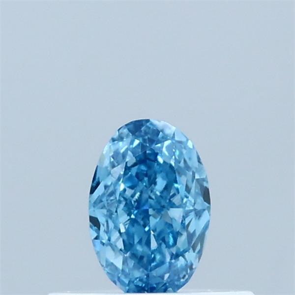 Actual 0.34 carat Fancy Vivid Blue Oval lab-grown diamond