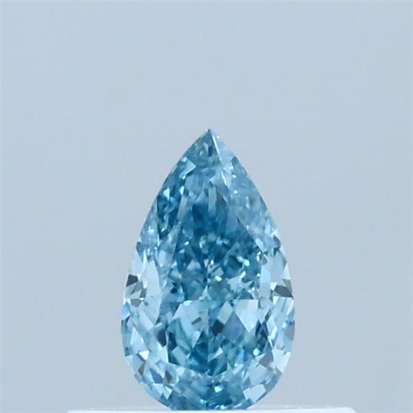 Actual 0.34 carat Fancy Vivid Blue Pear lab-grown diamond