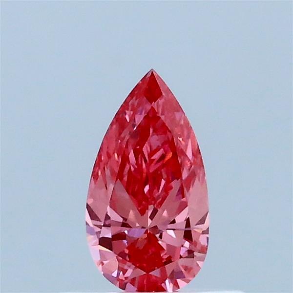 Actual 0.32 carat Fancy Vivid Pink Pear lab-grown diamond