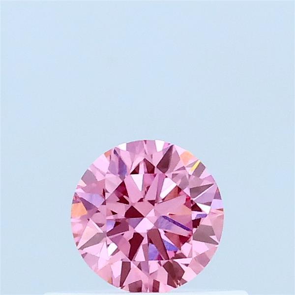 Actual 0.33 carat Fancy Vivid Pink Round lab-grown diamond