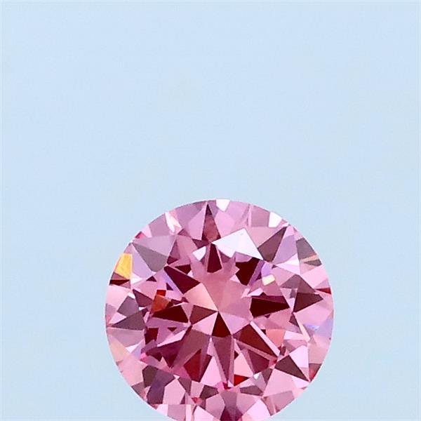 Actual 0.33 carat Fancy Vivid Pink Round lab-grown diamond