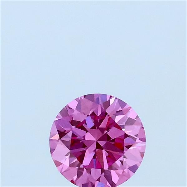 Actual 0.33 carat Fancy Vivid Pink Round lab-grown diamond