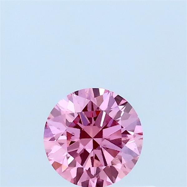 Actual 0.36 carat Fancy Vivid Pink Round lab-grown diamond