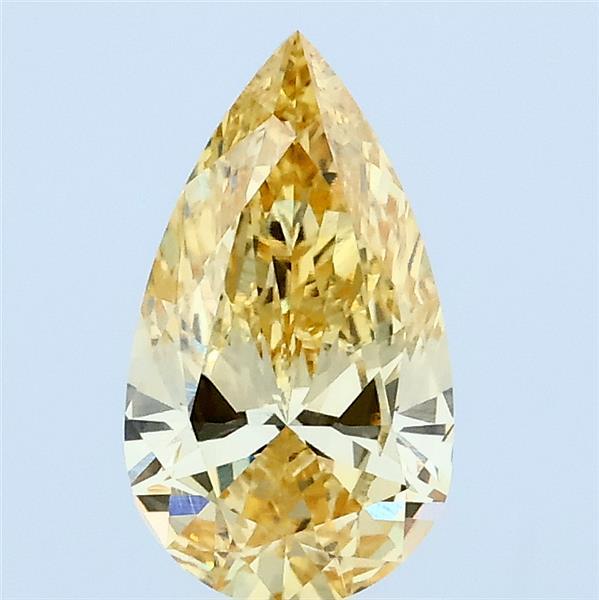 0.99 ct Pear lab grown diamond FANCY INTENSE YELLOW VVS2