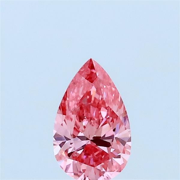 Actual 0.32 carat Fancy Vivid Pink Pear lab-grown diamond