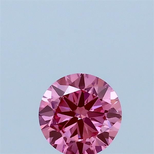 Actual 0.37 carat Fancy Vivid Pink Round lab-grown diamond