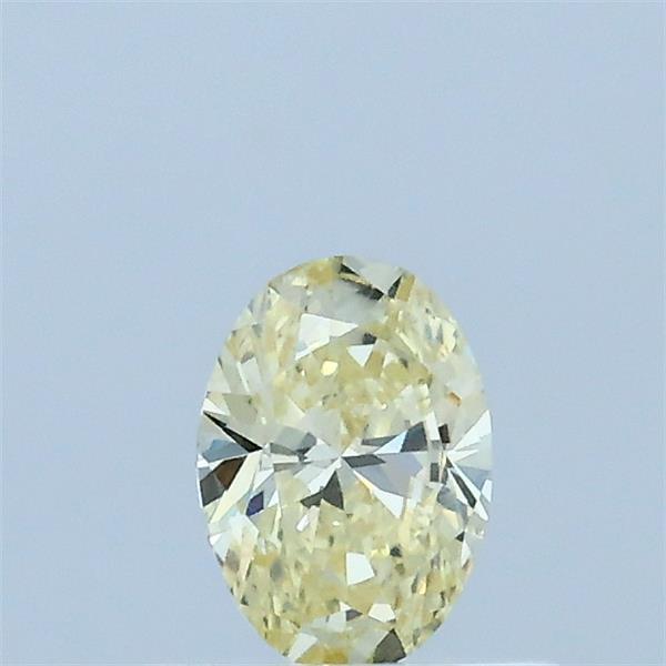 Actual 0.3 carat Fancy Light Yellow Oval lab-grown diamond