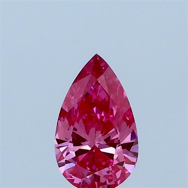 Actual 0.31 carat Fancy Vivid Pink Pear lab-grown diamond