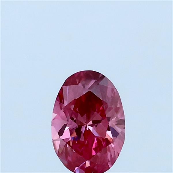 Actual 0.3 carat Fancy Vivid Pink Oval lab-grown diamond